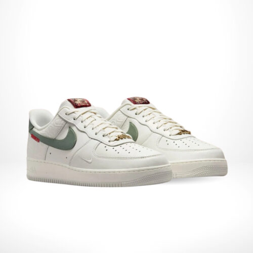 Angled front view of a full pair of Air Force 1