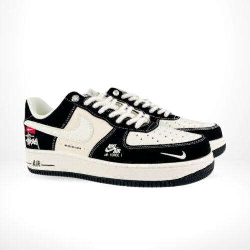 Angled front view of a full pair of Air Force 1