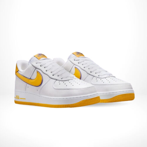 Angled front view of a full pair of Air Force 1