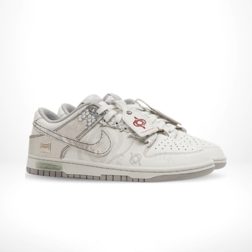 Alternative view of Nike Dunk Low X Supreme Lunar Year Of The Snake White Grey