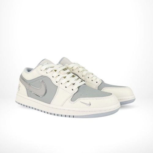 Angled front view of a full pair of Nike SB Dunk Low