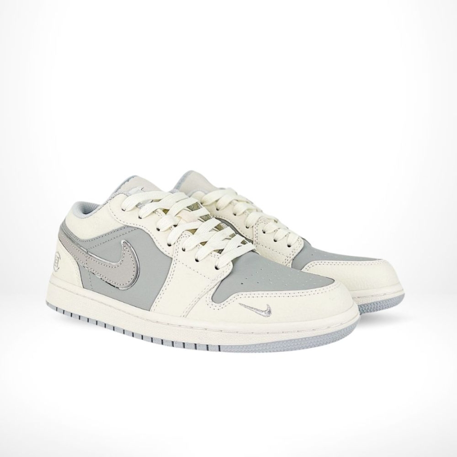 Angled front view of a full pair of Nike SB Dunk Low