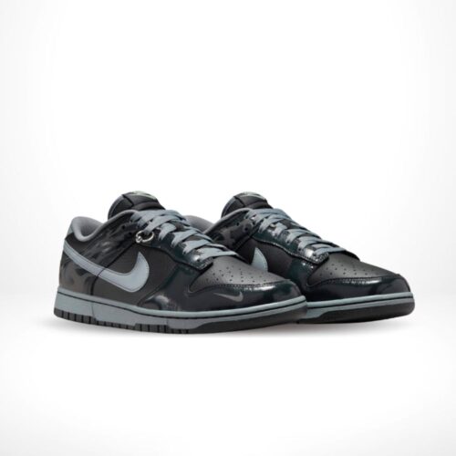 Angled front view of a full pair of Nike Dunk Low