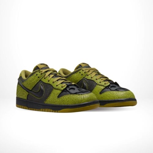 Angled front view of a full pair of Nike Dunk Low