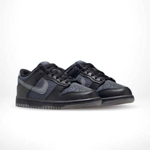 Angled front view of a full pair of Nike Dunk Low