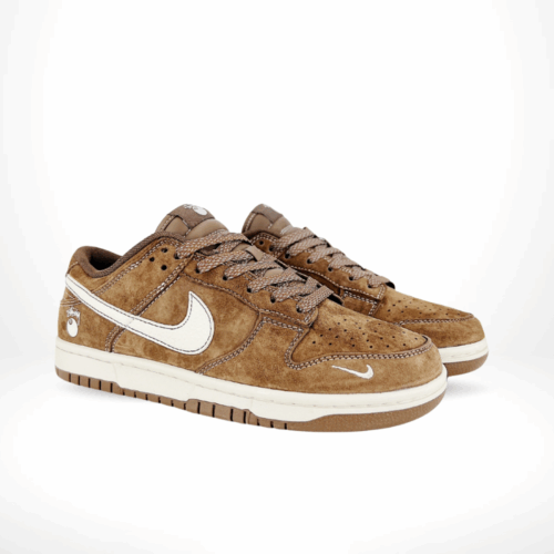 Alternative view of Nike SB Dunk Low Stussy Collaboration Dark Brown White Hook