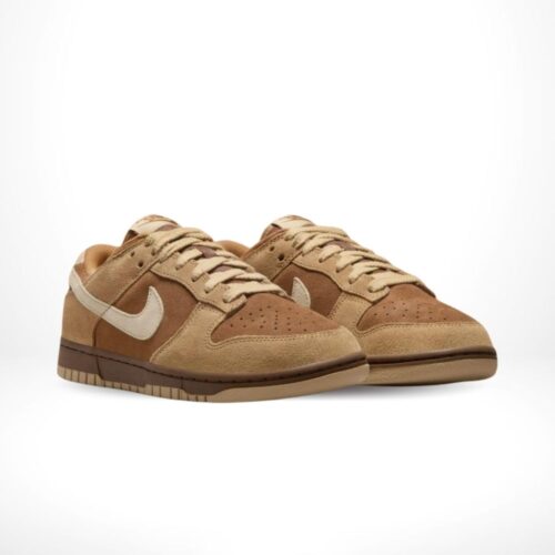 Angled front view of a full pair of Nike Dunk Low