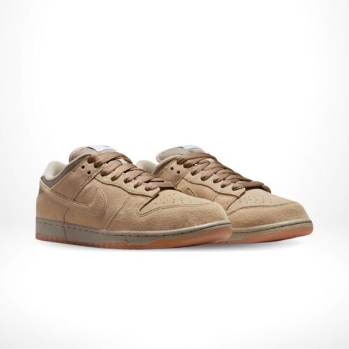 Angled front view of a full pair of Nike Dunk Low