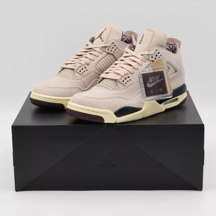NIKE AIR JORDAN 4 FOSSIL STONE X A MA MANIERE PHANTOM METALLIC PEWTER VIOLET ORE LIGHT IRON ORE MUSLIN BURGUNDY CRUSH FZ4810 001 - Image 2