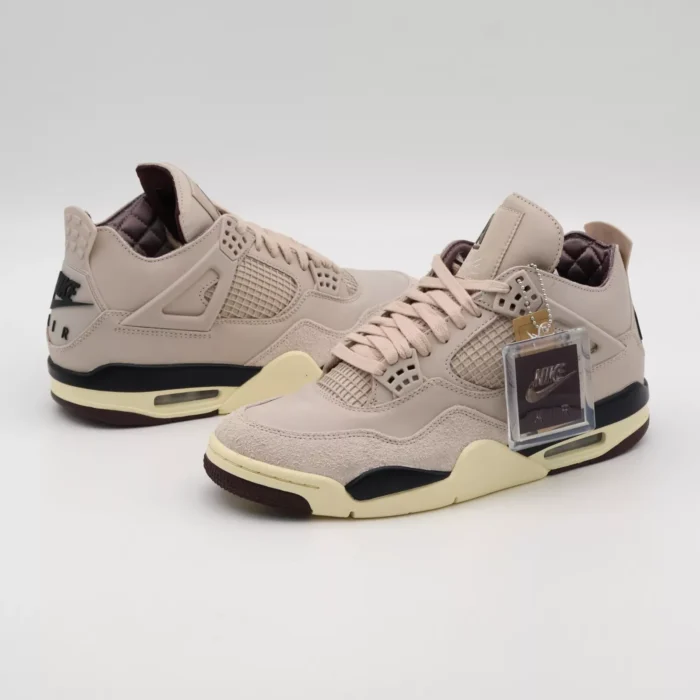 NIKE AIR JORDAN 4 FOSSIL STONE X A MA MANIERE PHANTOM METALLIC PEWTER VIOLET ORE LIGHT IRON ORE MUSLIN BURGUNDY CRUSH FZ4810 001 - Image 5