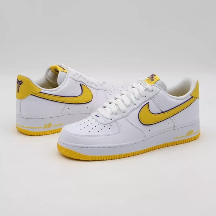 NIKE KOBE BRYANT X AIR FORCE 1 LOW LAKERS HOME VARSITY MAIZE FZ1151 100 - Image 8