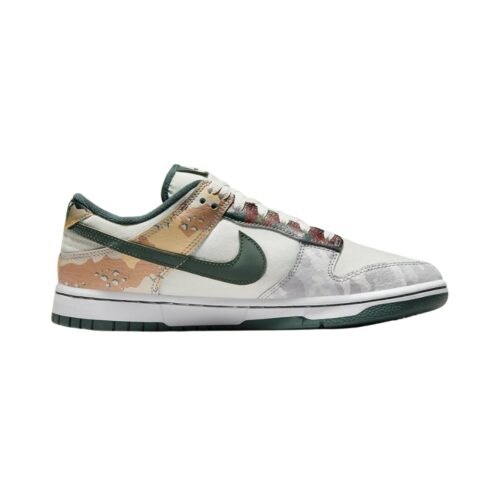 NIKE DUNK LOW SE MULTI CAMO SAIL VINTAGE GREEN TOTAL ORANGE WHITE DH0957 100 - Image 3