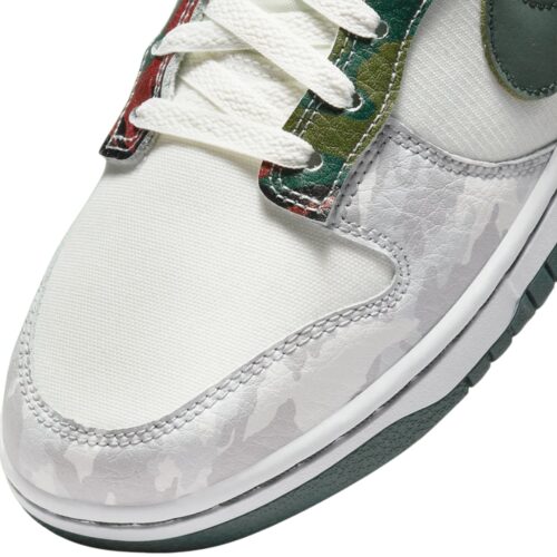 NIKE DUNK LOW SE MULTI CAMO SAIL VINTAGE GREEN TOTAL ORANGE WHITE DH0957 100 - Image 8