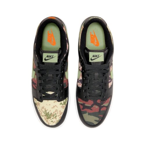 NIKE DUNK LOW SE MULTI CAMO BLACK MULTI OLIVE DH0957 100 - Image 4