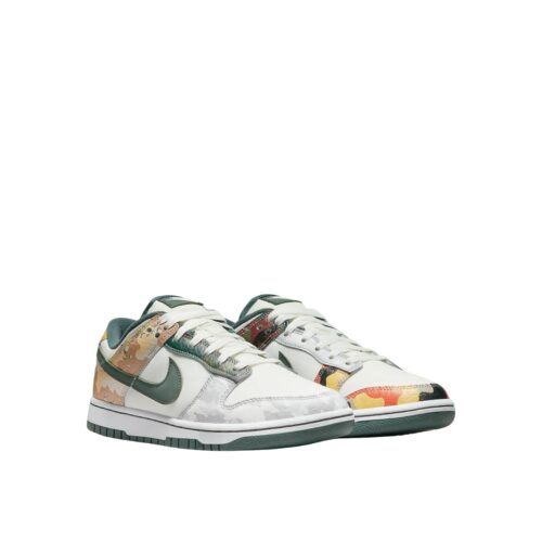 NIKE DUNK LOW SE MULTI CAMO SAIL VINTAGE GREEN TOTAL ORANGE WHITE DH0957 100
