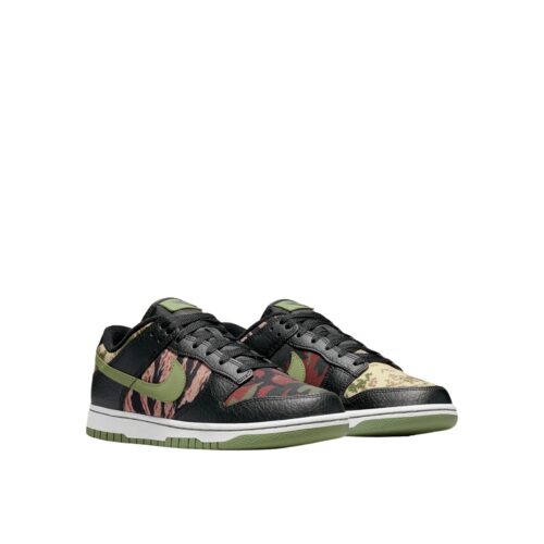 NIKE DUNK LOW SE MULTI CAMO BLACK MULTI OLIVE DH0957 100
