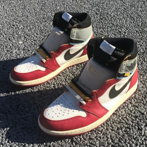 NIKE AIR JORDAN 1 HIGH OG CHICAGO X UNION LA VARSITY RED BLACK SAIL SHADOW GREY MUSLIN HV8563 600 photo review