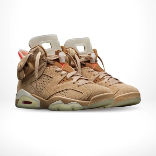 Angled front view of a full pair of Air Jordan 6