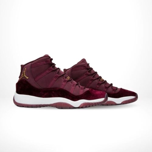 Angled front view of a full pair of Air Jordan 11