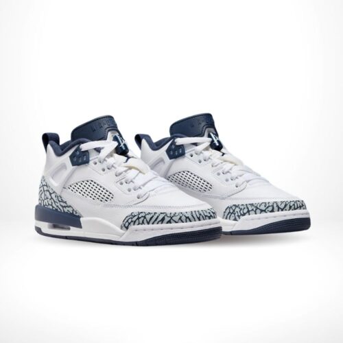 Angled front view of a full pair of Air Jordan Spizike