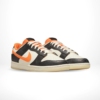 Angled front view of a full pair of Nike Dunk Low