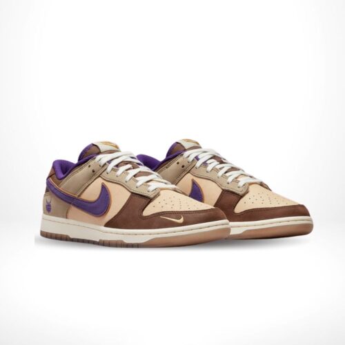 Angled front view of a full pair of Nike Dunk Low