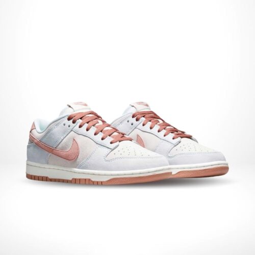 Angled front view of a full pair of Nike Dunk Low