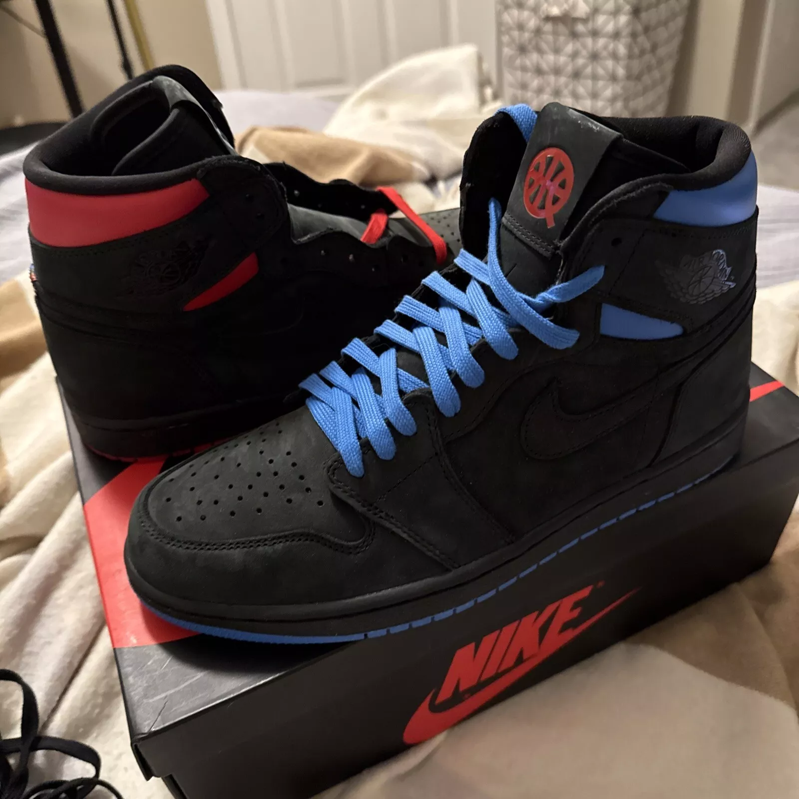 NIKE AIR JORDAN 1 RETRO HIGH OG QUAI54 GS BLACK ITALY BLUE UNIVERSITY RED AH1041 054 photo review