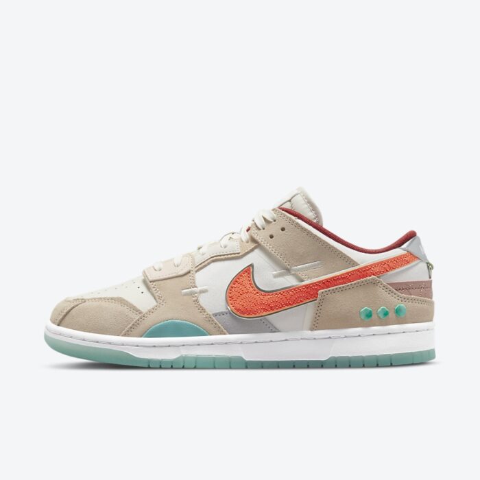 NIKE DUNK LOW SCRAP SHAPELESS FORMLESS LIMITLESS SAIL RUSH ORANGE WHITE SANDDRIFT DQ4975 181 - Image 3