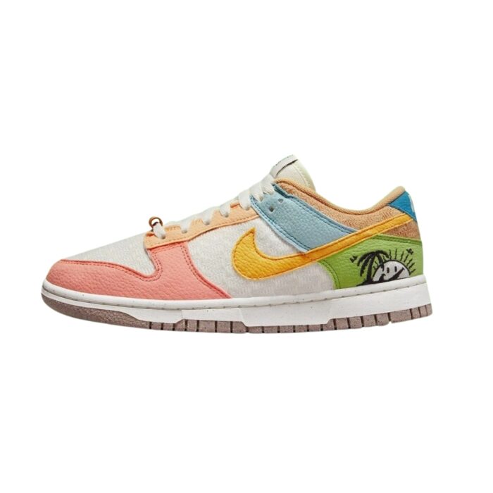 NIKE DUNK LOW RETRO SUN CLUB SAIL SANDED GOLD LT MADDER ROOT DQ0265 100 - Image 3