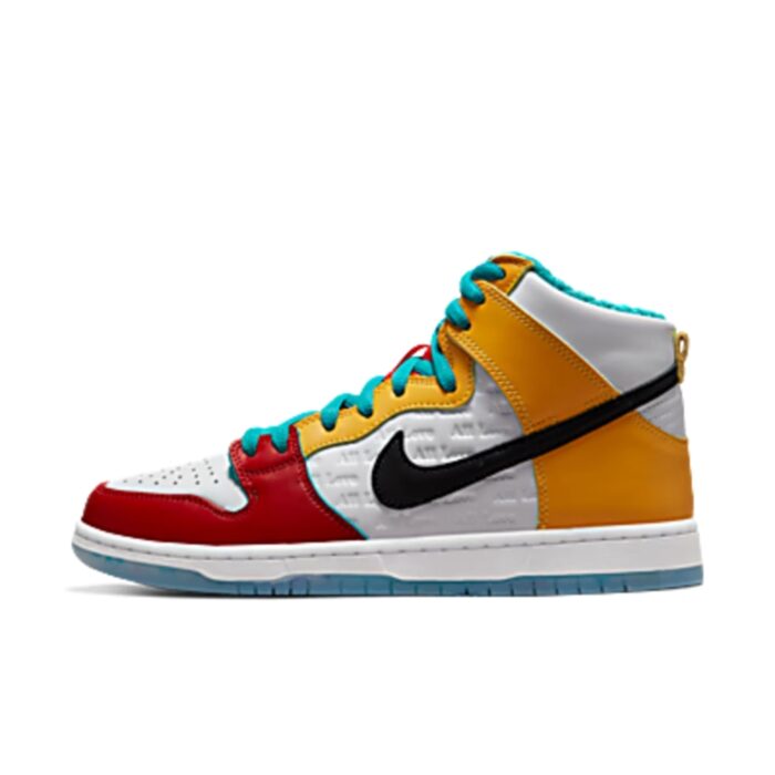 NIKE SB DUNK HIGH X FROSKATE WHITE METALLIC GOLD UNIVERSITY RED DH7778 100 - Image 3
