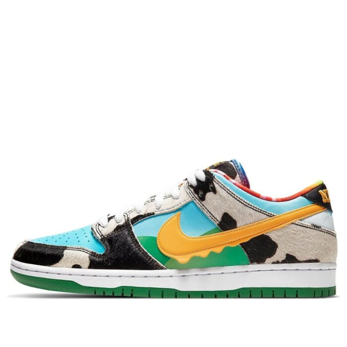 NIKE SB DUNK LOW BEN & JERRY'S CHUNKY DUNKY WHITE LAGOON PULSE BLACK UNIVERSITY GOLD CU3244 100 - Image 3