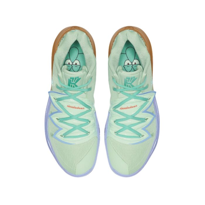 NIKE KYRIE 5 SPONGEBOB SQUIDWARD FROSTED SPRUCE ALUMIUM CJ695 300 - Image 4
