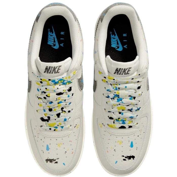 NIKE AIR FORCE 1 LOW PAINT SPLATTER LIGHT BONE BLACK SAIL CZ0339 001 - Image 4