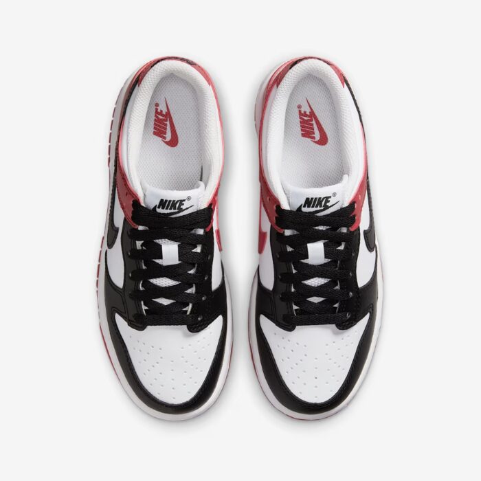 NIKE DUNK LOW BLACK TOE GYM RED WHITE HF9980 600 - Image 4