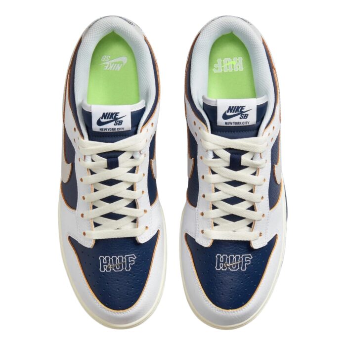 NIKE SB DUNK LOW HUF NEW YORK CITY WHITE NAVY BLUE FD8775 100 - Image 4