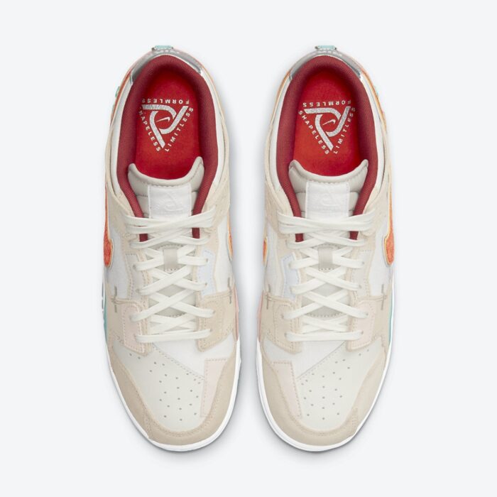 NIKE DUNK LOW SCRAP SHAPELESS FORMLESS LIMITLESS SAIL RUSH ORANGE WHITE SANDDRIFT DQ4975 181 - Image 4