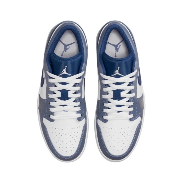 NIKE AIR JORDAN 1 LOW ASHEN SLATE NAVY BLUE WHITE 553558 414 - Image 4