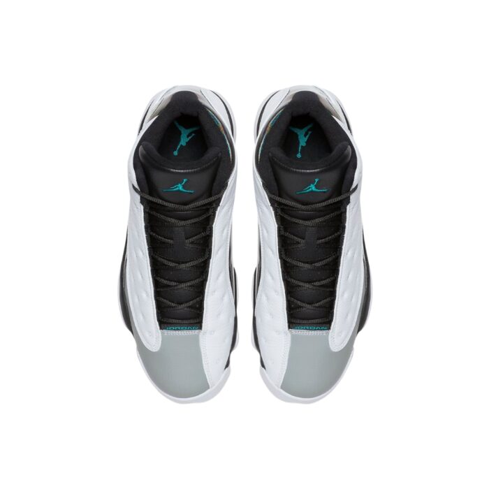 NIKE AIR JORDAN 13 BARONS WHITE TROPICAL TEAL BLACK WOLF GREY 414571 115 - Image 4