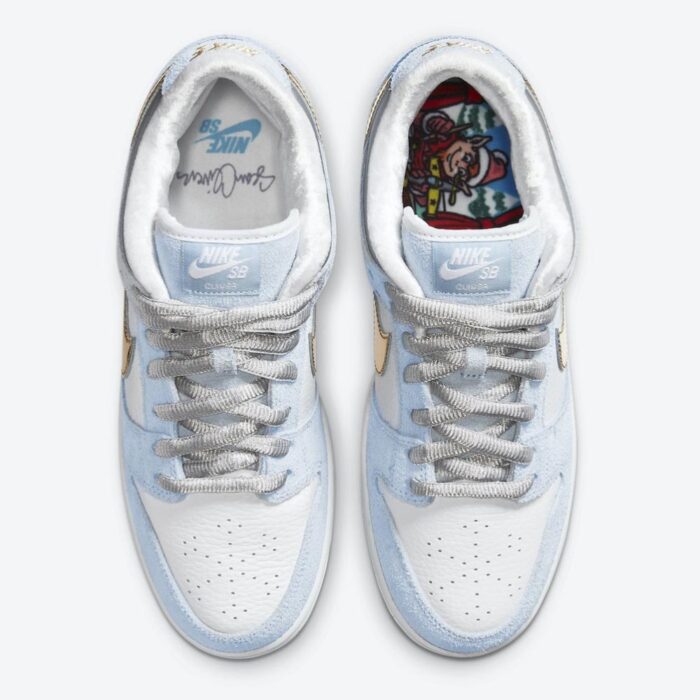 NIKE SB DUNK LOW SEAN CLIVER WHITE PSYCHIC BLUE METALLIC DC9936 100 - Image 4