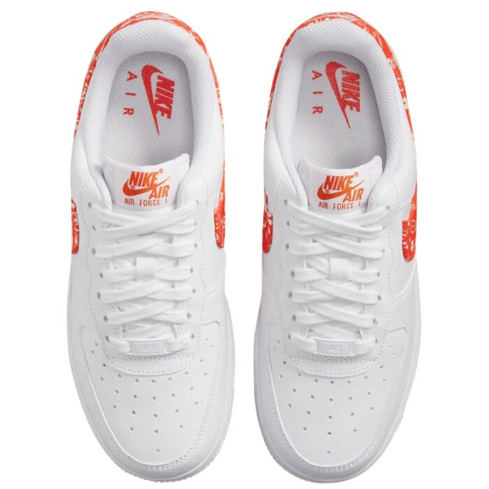 NIKE AIR FORCE 1 LOW ORANGE PAISLEY WHITE RUSH ORANGE DJ9942 102 - Image 4