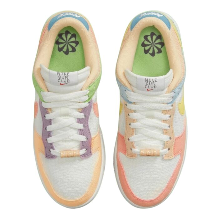 NIKE DUNK LOW RETRO SUN CLUB SAIL SANDED GOLD LT MADDER ROOT DQ0265 100 - Image 4