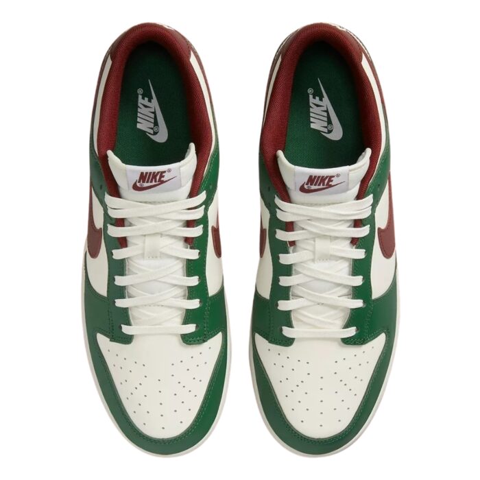 NIKE DUNK LOW GORGE GREEN WHITE TEAM RED FB7160 161 - Image 4