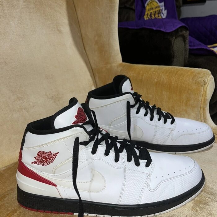 NIKE AIR JORDAN 1 RETRO 86 WHITE GYM RED SAMPLE 2014 644490 101 - Image 4