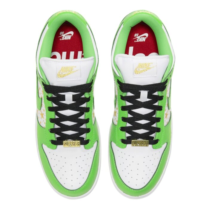 NIKE SB DUNK LOW X SUPREME WHITE GREEN DH3228 101 - Image 4