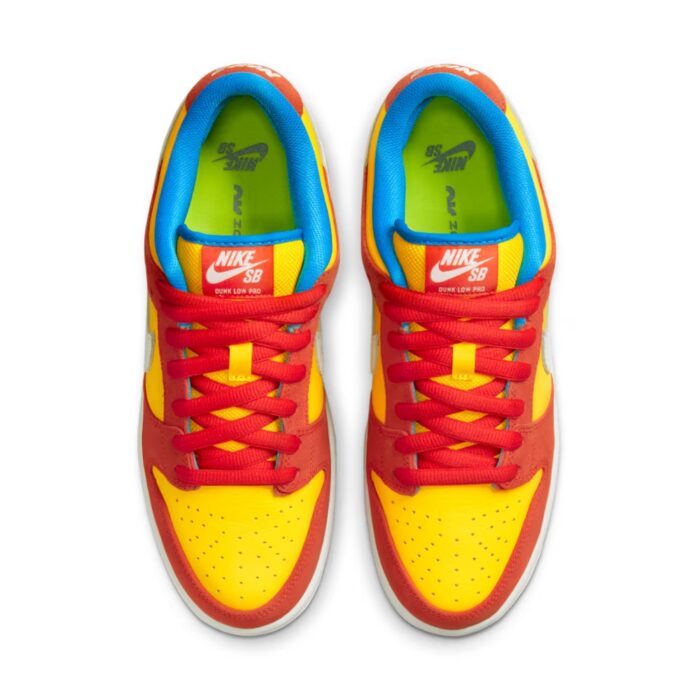 NIKE SB DUNK LOW PRO BART SIMPSON HABANERO RED WHITE BLUE HERO BQ6817 602 - Image 4