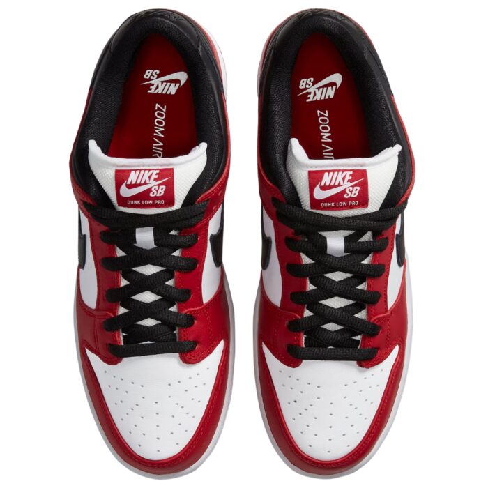 NIKE SB DUNK LOW PRO CHICAGO VARSITY RED WHITE BLACK BQ6817 600 - Image 4