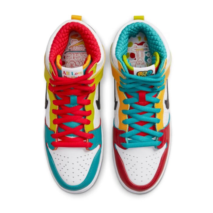 NIKE SB DUNK HIGH X FROSKATE WHITE METALLIC GOLD UNIVERSITY RED DH7778 100 - Image 4