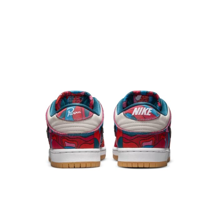 NIKE SB DUNK LOW X PARRA ABSTRACT ART FIRE PINK GYM RED MOCHA DH7695 100 - Image 5