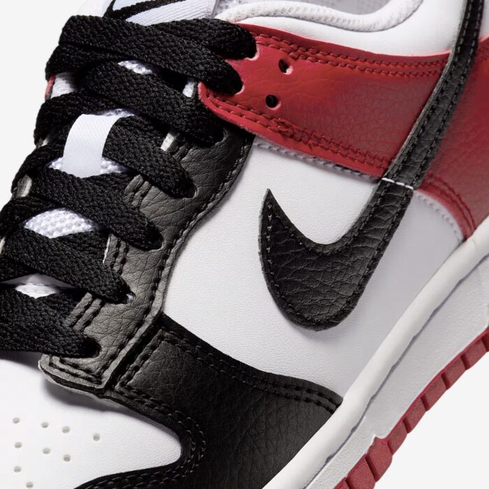 NIKE DUNK LOW BLACK TOE GYM RED WHITE HF9980 600 - Image 7